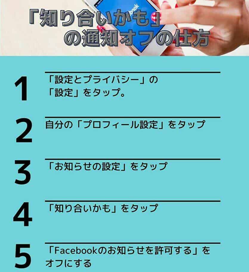 「知り合いかも」の通知オフの仕方