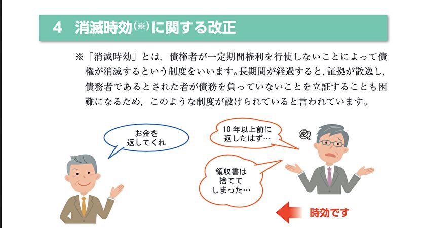 消滅時効に関する改正