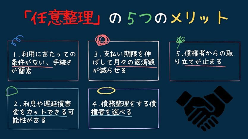 任意整理の５つのメリット？