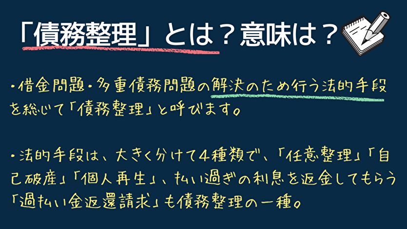 債務整理とは？意味は？