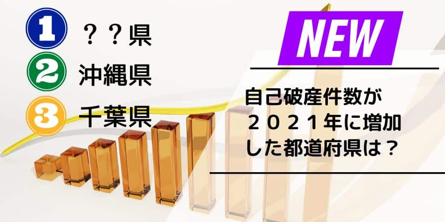 自己破産件数が2021年に増加した都道府県