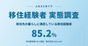 移住経験者の実態調査｜移住先の暮らしに満足している人は85.2%