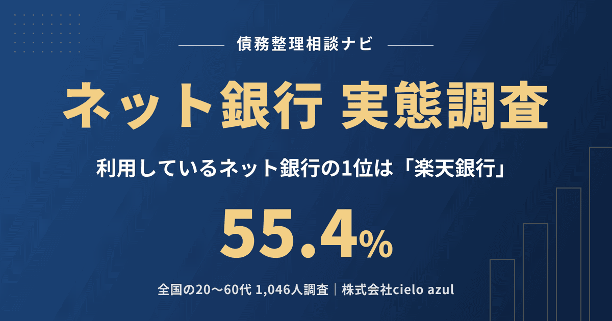 ネット銀行の実態調査|利用しているネット銀行の1位は楽天銀行で55.4%